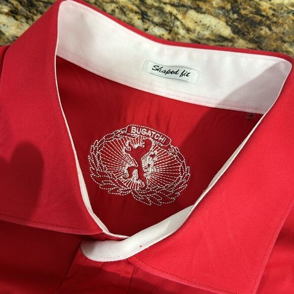 Bugatchi Shaped Fit Classic Red Men's Button Down Shirt Size XL - Picture 5 of 10